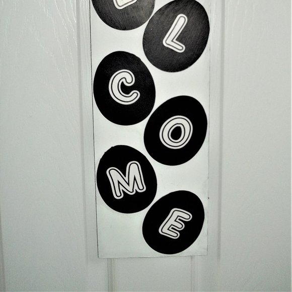 NEW Farmhouse EASTER black white egg bunny hanging decoration 21.5" X 7.5" - Picture 2 of 2